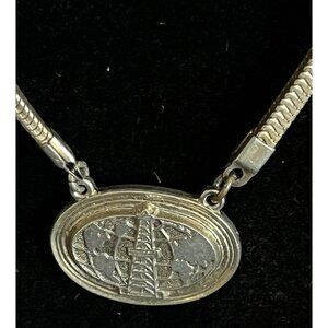 Vtg Tie Clip Anson Derrick Oil Tower Drill Rig Medallion Gold Tone Clasp Bar